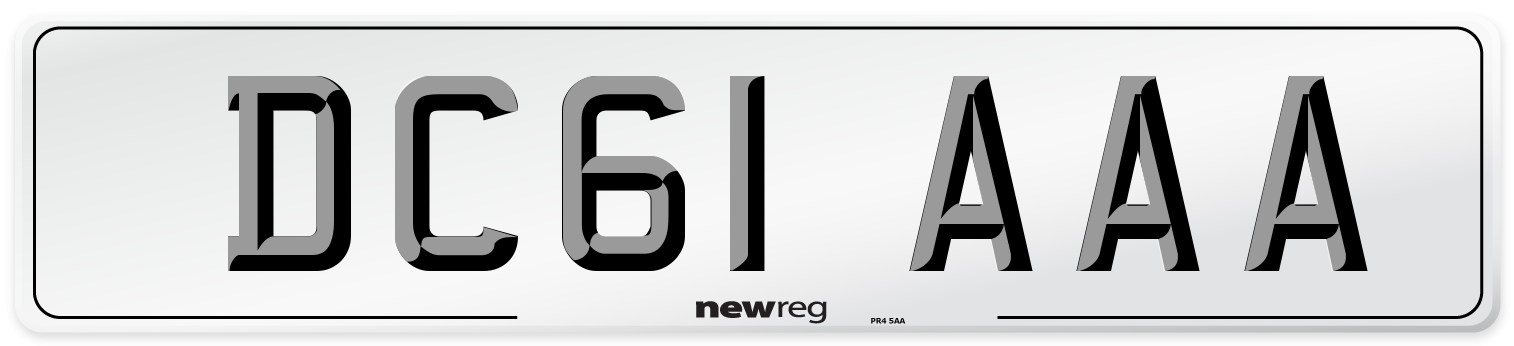 DC61 AAA Number Plate from New Reg